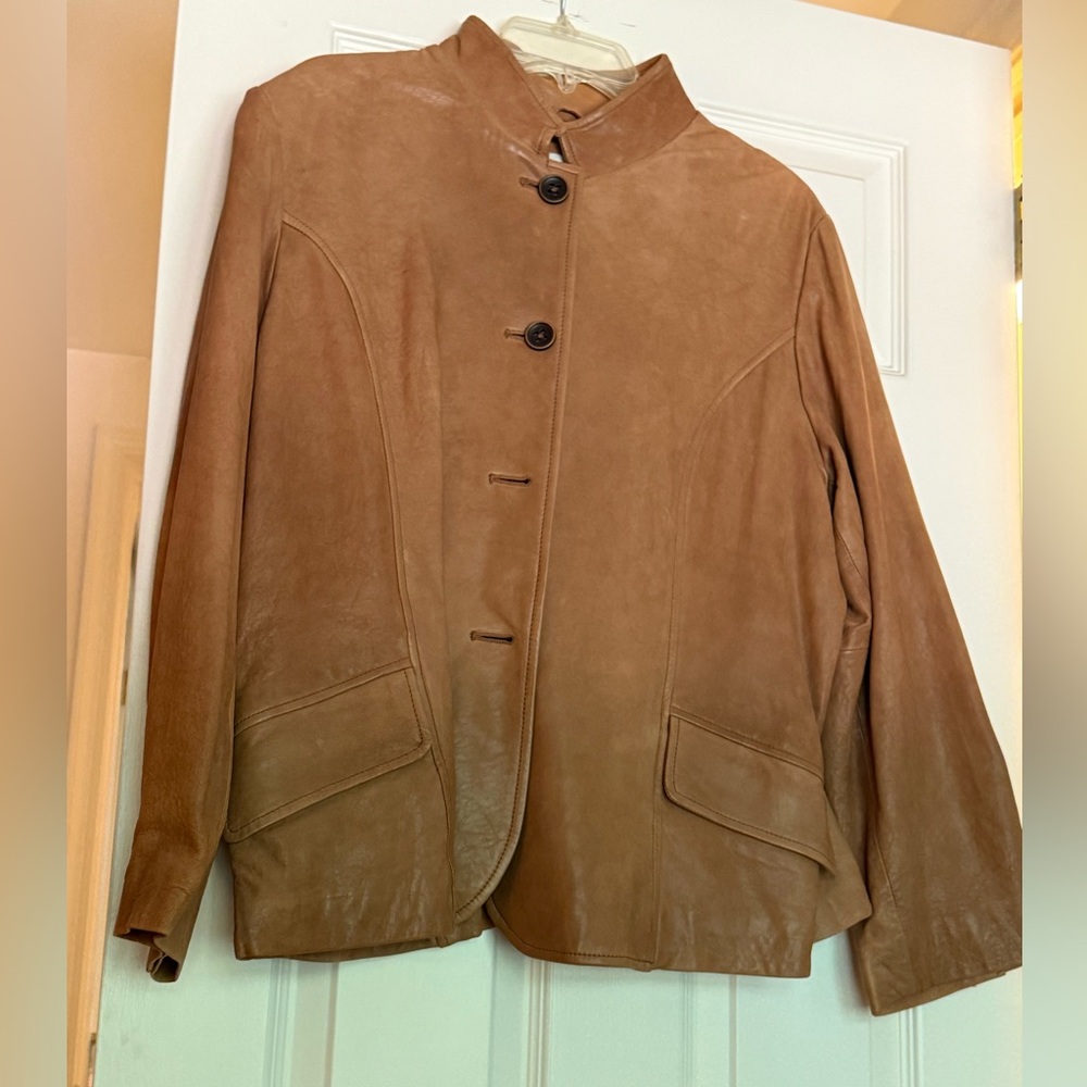 J. Jill Brown Leather Jacket